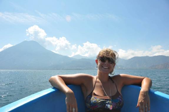 Cruzando o lago Atitlán de San Marcos para San Pedro, na Guatemala